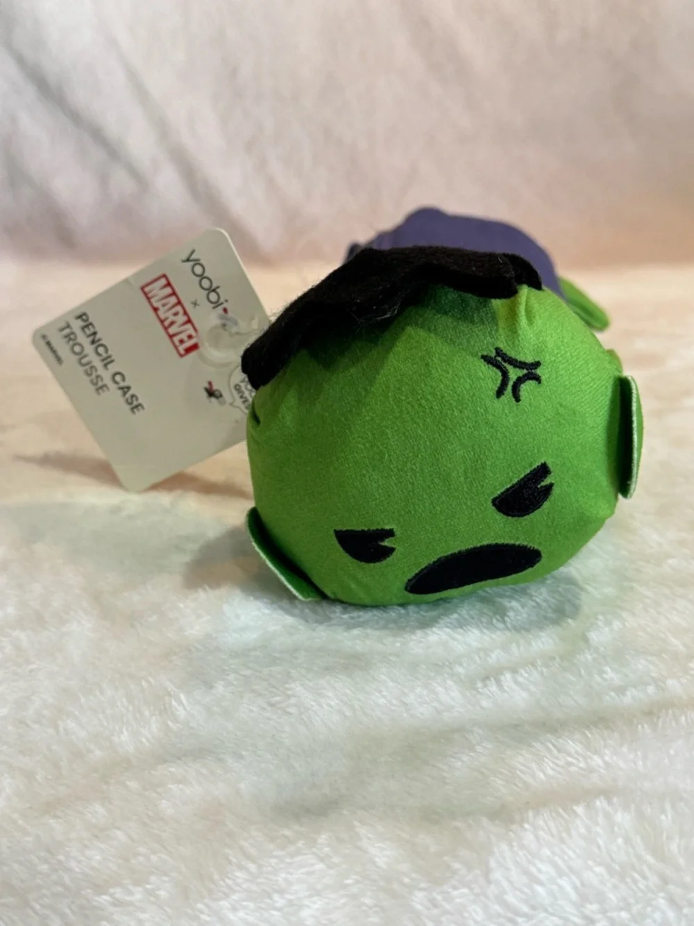 Yoobi Green and Purple Plush Pencil Pouch